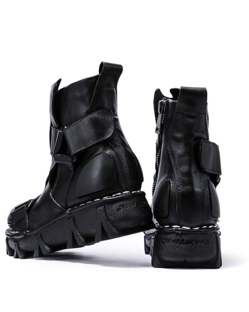 Punk Style Unisex Motorcycle Platform Boots