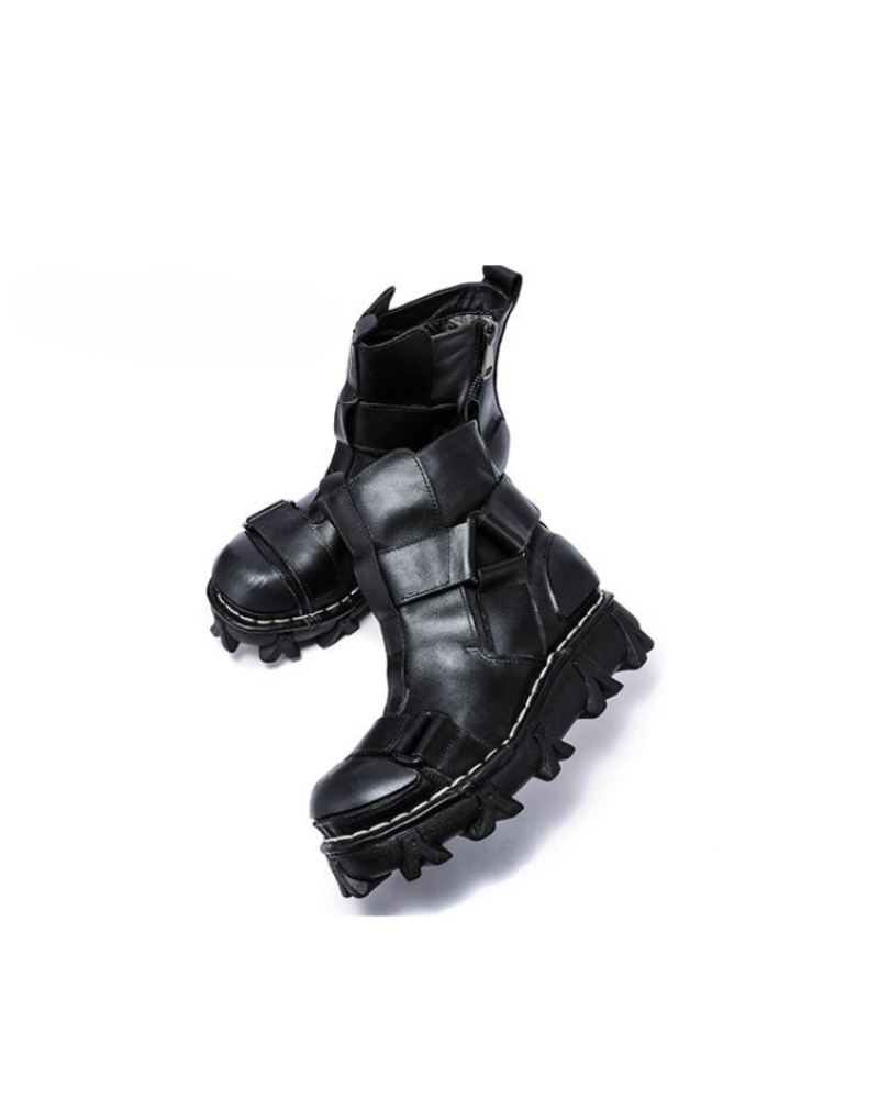 Punk Style Unisex Motorcycle Platform Boots