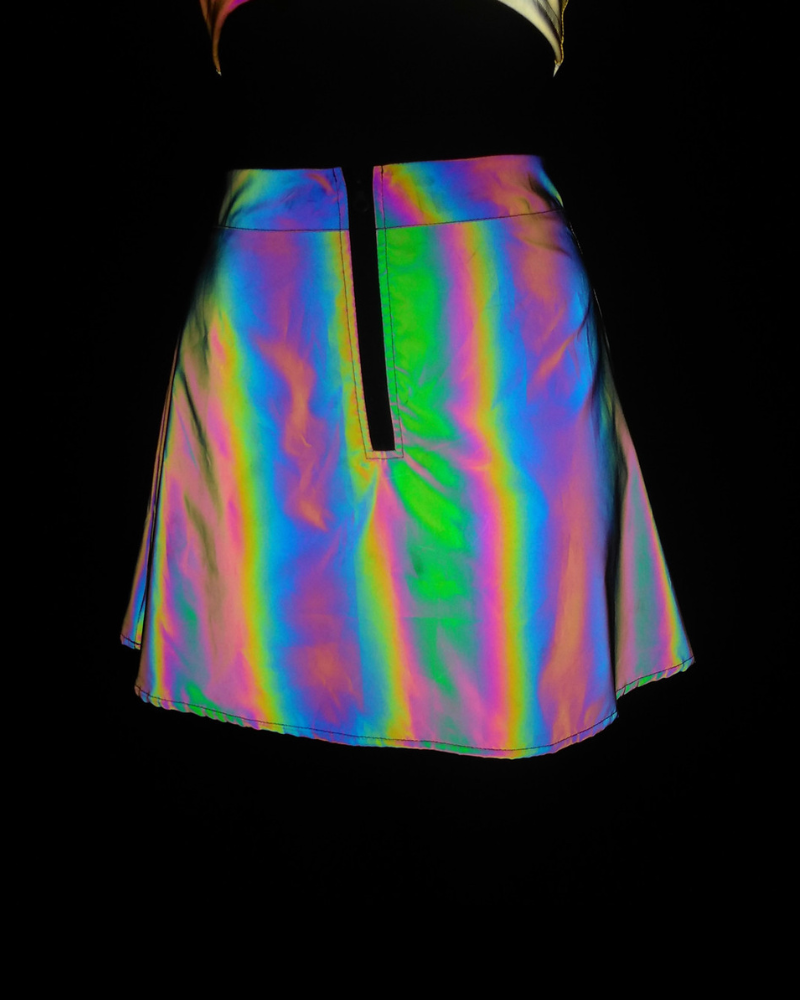 Reflective Rave Reflective Rave Clothing Shiny Skirt Tank Two Piece Set β Rabock