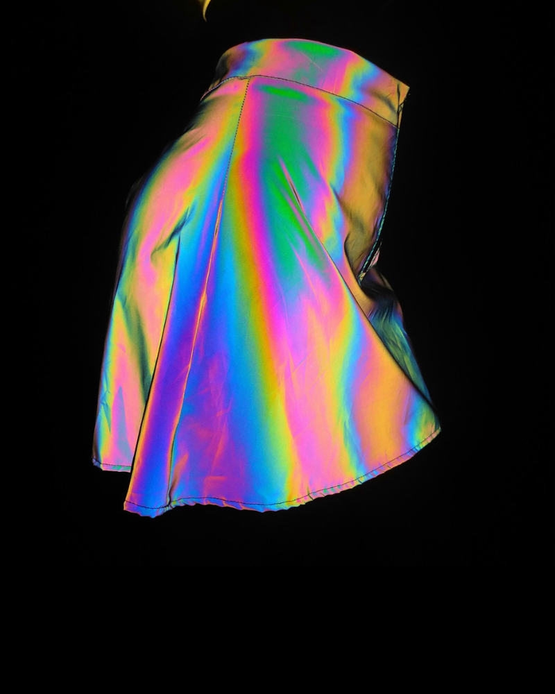 Shiny Rave Reflective Rave Clothing Shiny Skirt Tank Two Piece Set – Rabock