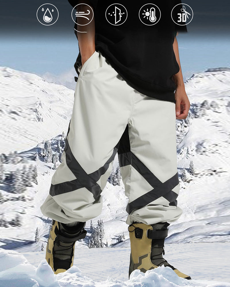 Ski Wear Baggy Reflective Snow Pants -Unisex