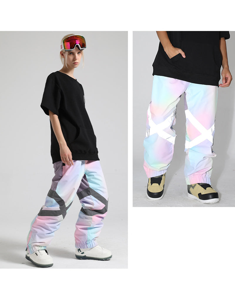 Ski Wear Baggy Reflective Snow Pants -Unisex
