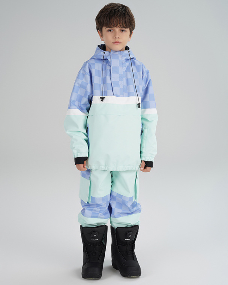Ski Wear Color Block Waterproof Kids Snow Suit
