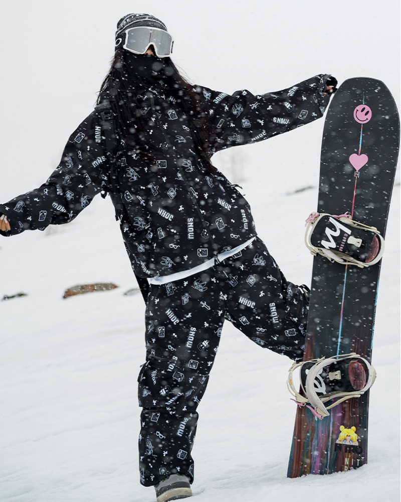 Ski Wear Digital-Print Ski Jacket & Pant Set -Unisex