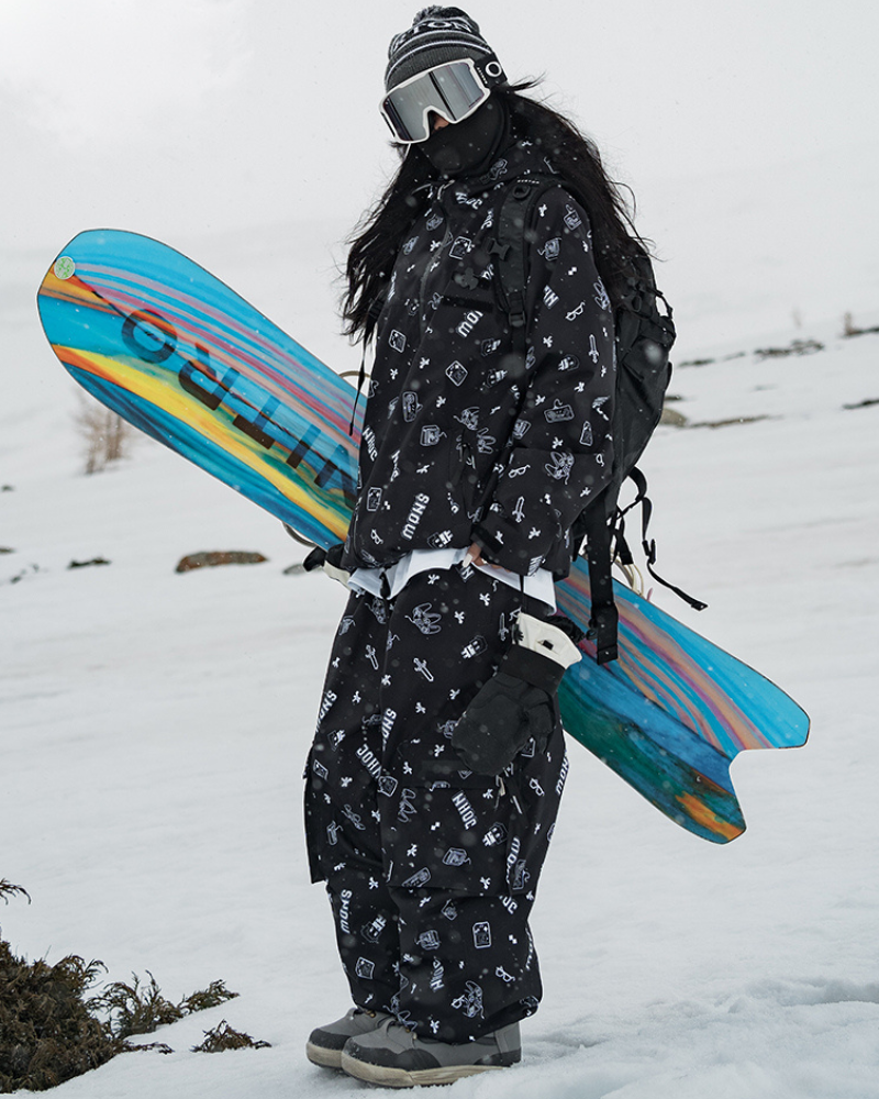 Ski Wear Digital-Print Ski Jacket & Pant Set -Unisex