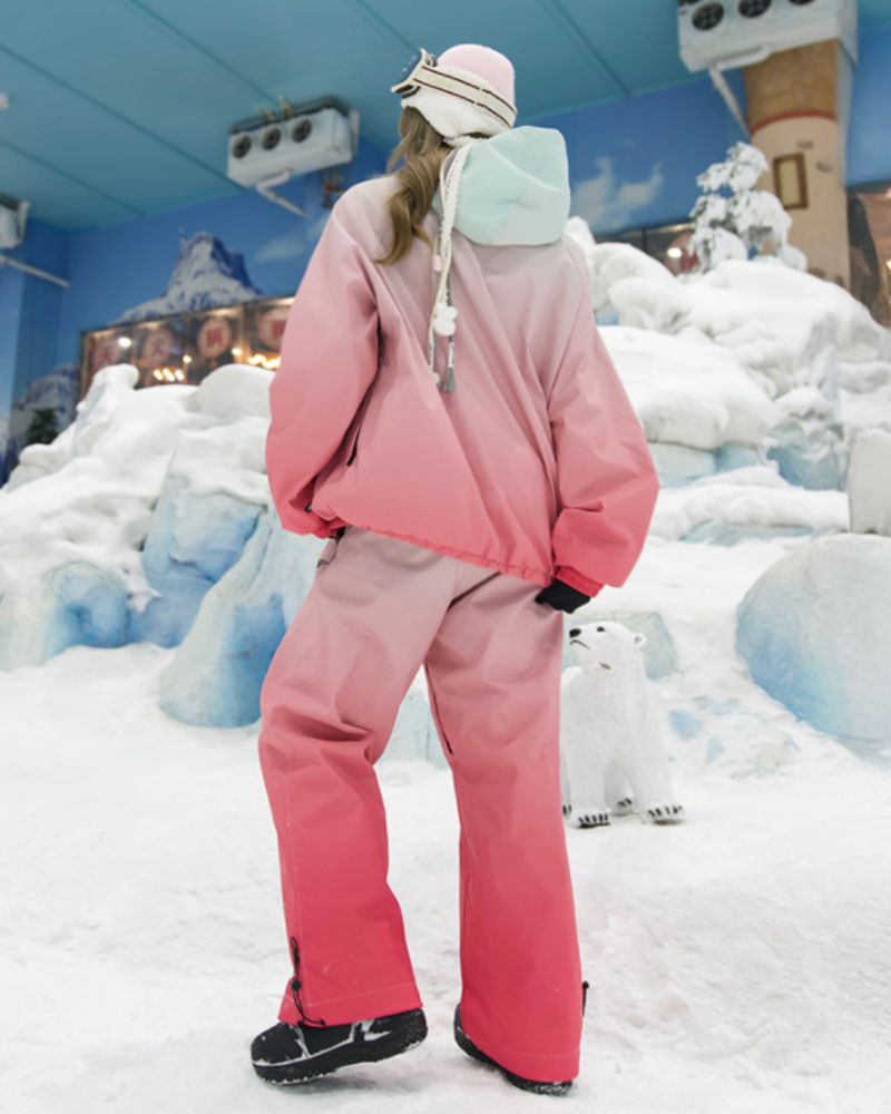 Ski Wear Icecream Gradient Color Snow Suit -Unisex