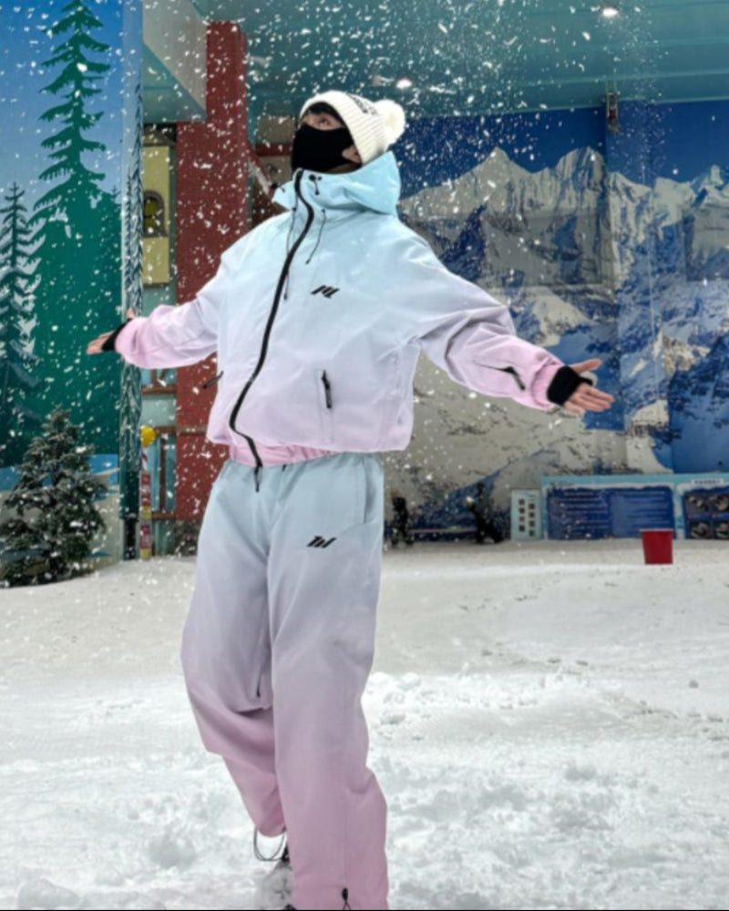 Ski Wear Icecream Gradient Color Snow Suit -Unisex