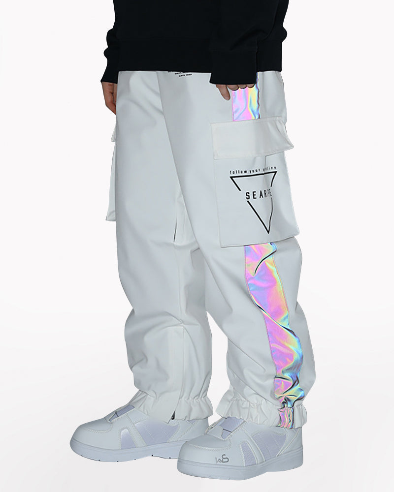 Ski Wear Neon Reflective Cargo Snow Pants -Unisex