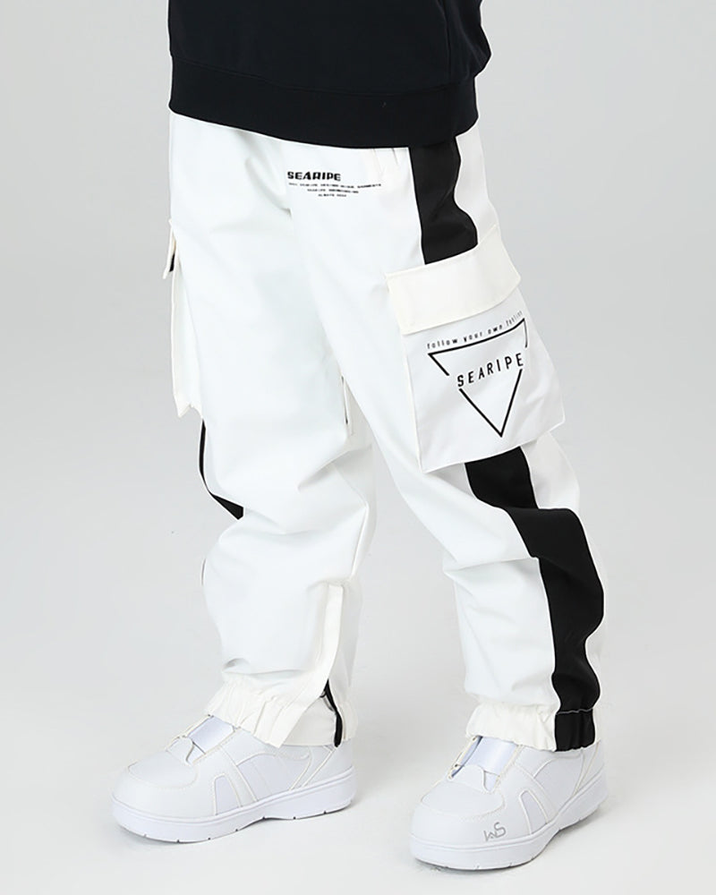 Ski Wear Neon Reflective Cargo Snow Pants -Unisex