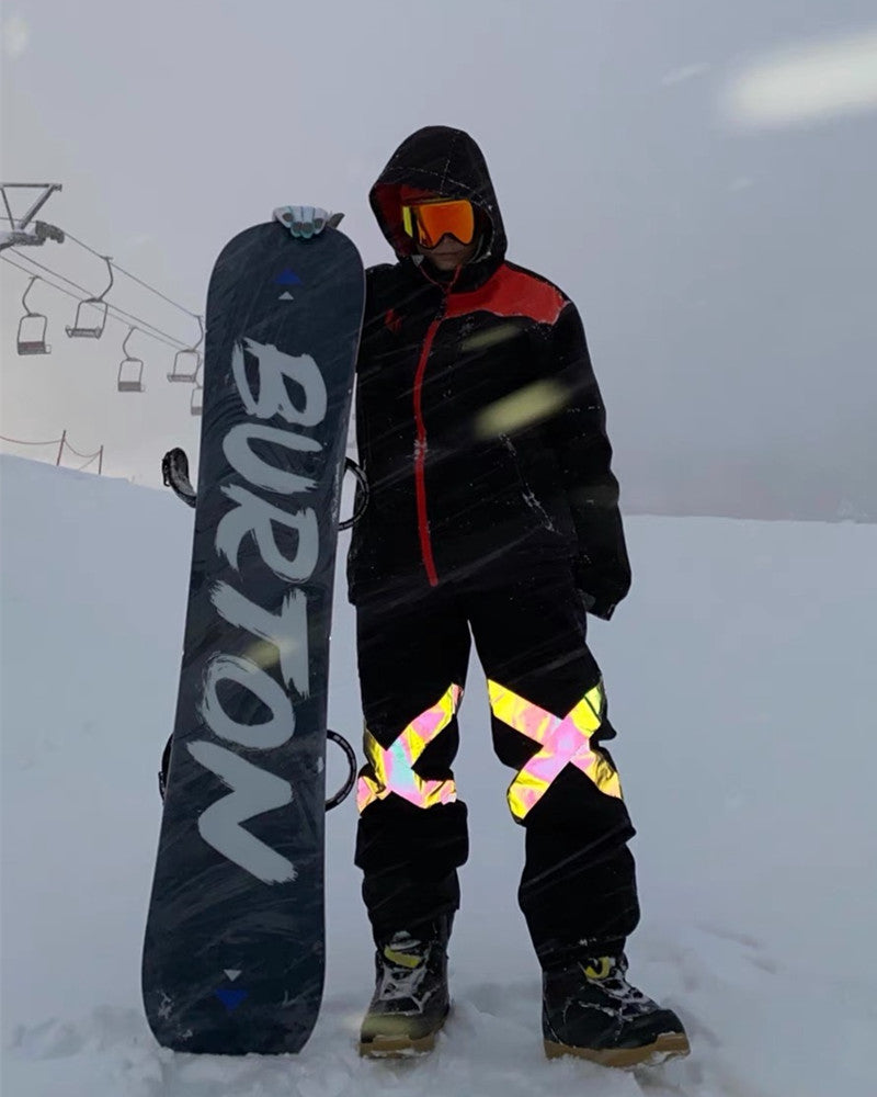 Ski Wear Neon Reflective Baggy Snow Pants -Unisex
