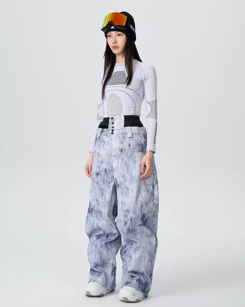 Ski Wear Outdoor Loose Denim Snow Jacket&Pants Suit -Unisex
