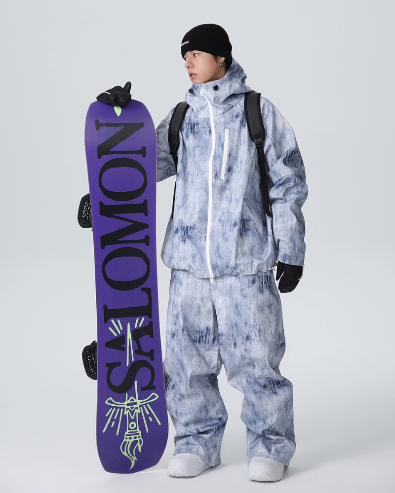 Ski Wear Outdoor Loose Denim Snow Jacket&Pants Suit -Unisex