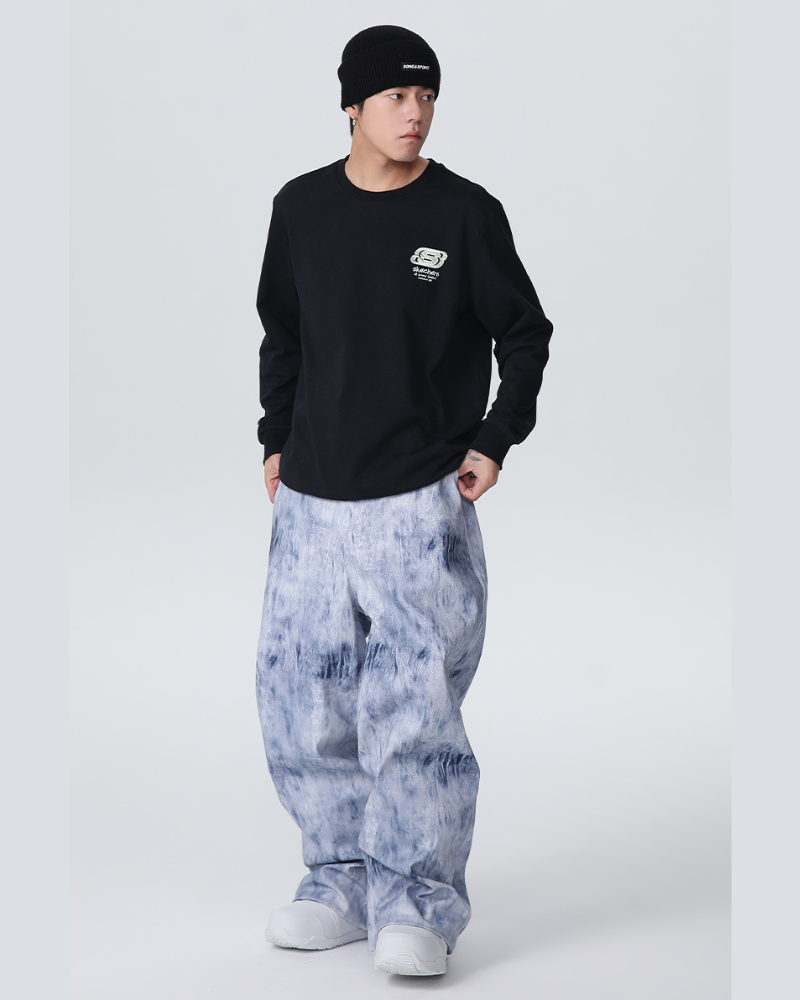 Ski Wear Outdoor Loose Denim Snow Jacket&Pants Suit -Unisex