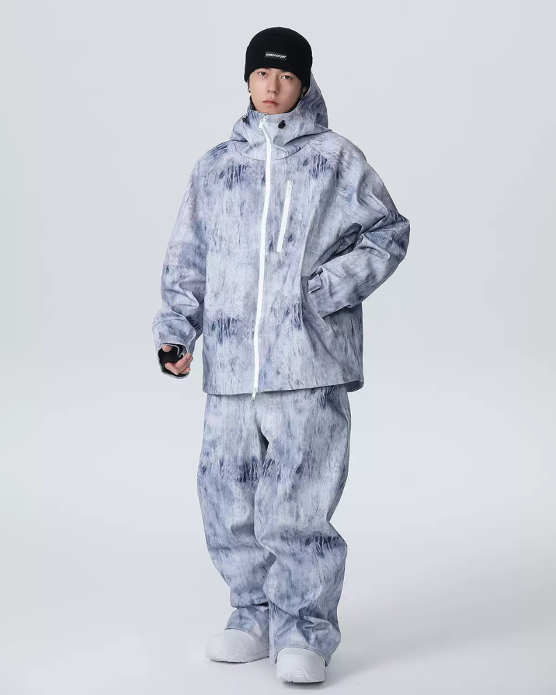 Ski Wear Outdoor Loose Denim Snow Jacket&Pants Suit -Unisex