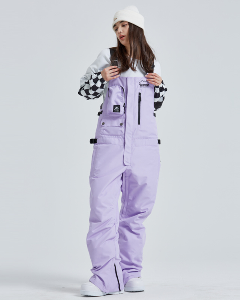 Ski Wear Snowboard Gear Cargo Ski Bibs -Unisex