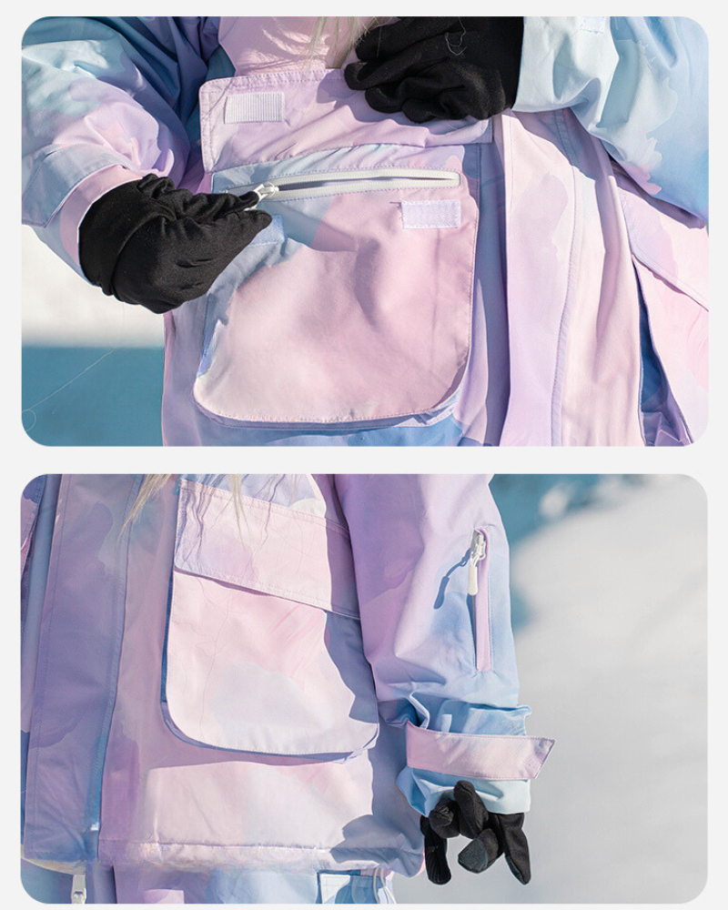 Ski Wear Pink&Purple Snow Jacket&Pants Suit -Women's (Single Unit Available)