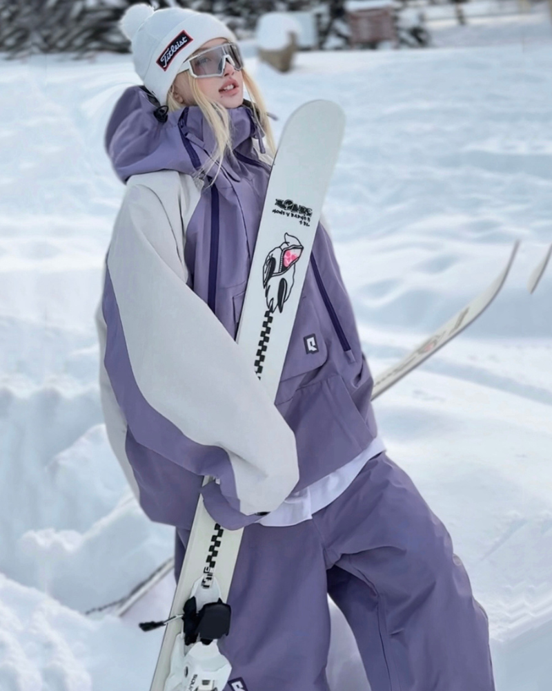 Ski Wear Snowboard 3L Purple Snow Jacket&Pants Suit - Unisex (Single Unit Available)