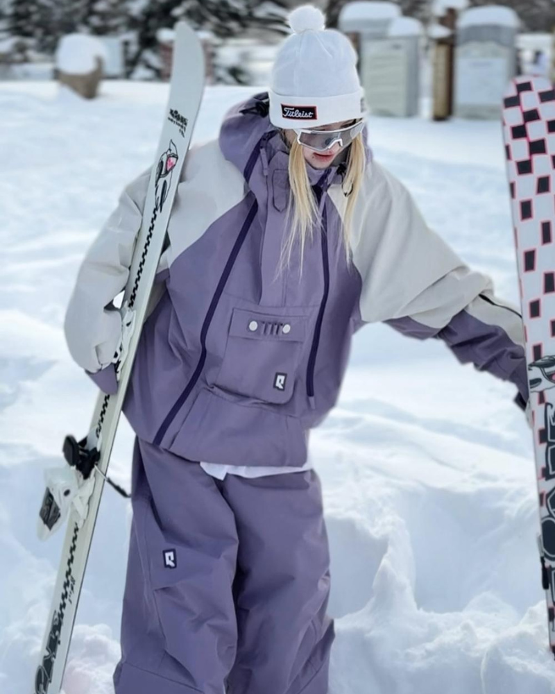 Ski Wear Snowboard 3L Purple Snow Jacket&Pants Suit - Unisex (Single Unit Available)