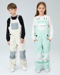 Ski Wear Snowboard Gear Color-Block Kids Ski Bib