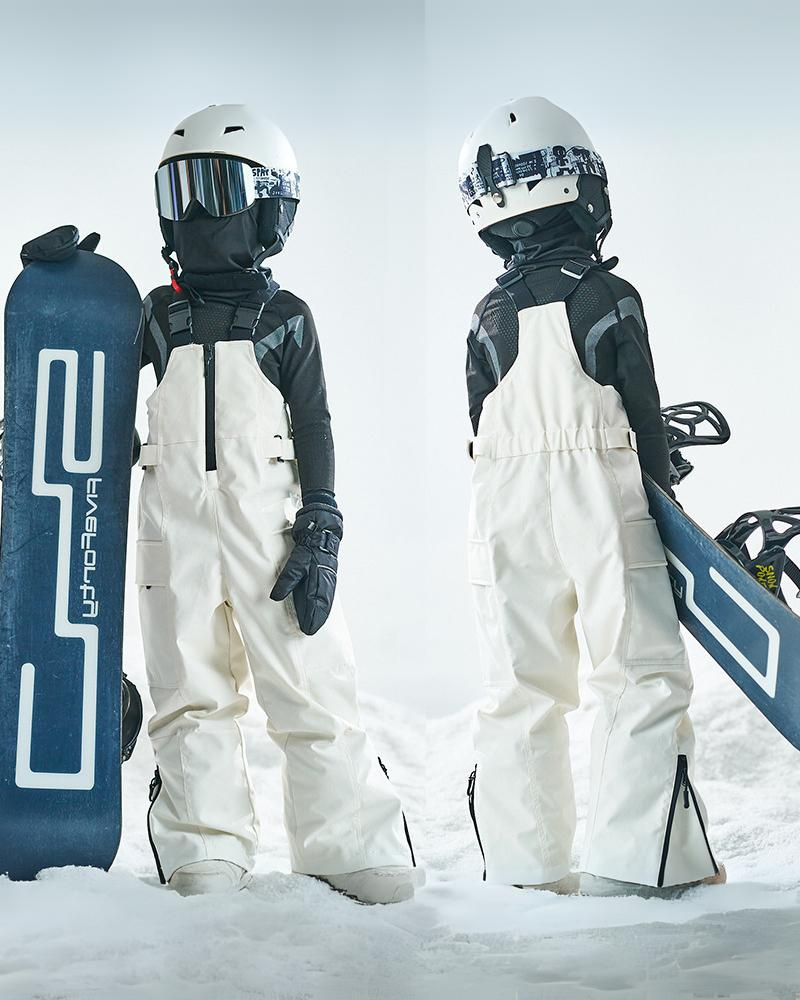 Ski Wear Color Block Waterproof Jacket&Bibs Kids Snow Suit (Single Unit Available)