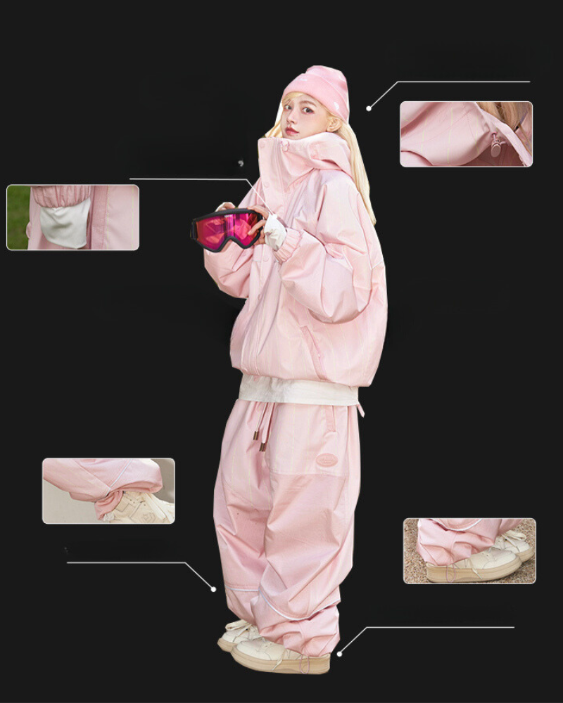 Ski Wear Snowboard Pink Snow Jacket&Pants Suit - Women's (Single Unit Available)