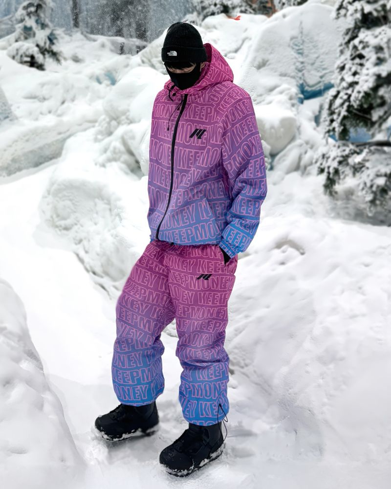 Ski Wear All Letters Thick Snow Suit -Unisex