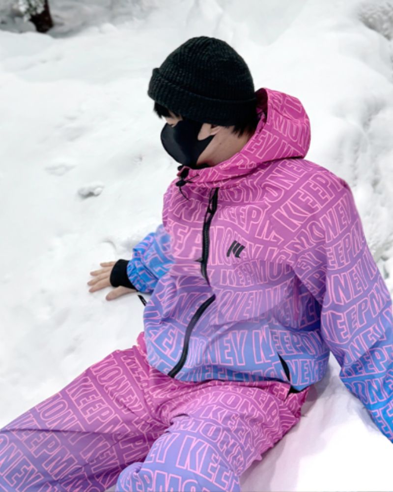 Ski Wear All Letters Thick Snow Suit -Unisex