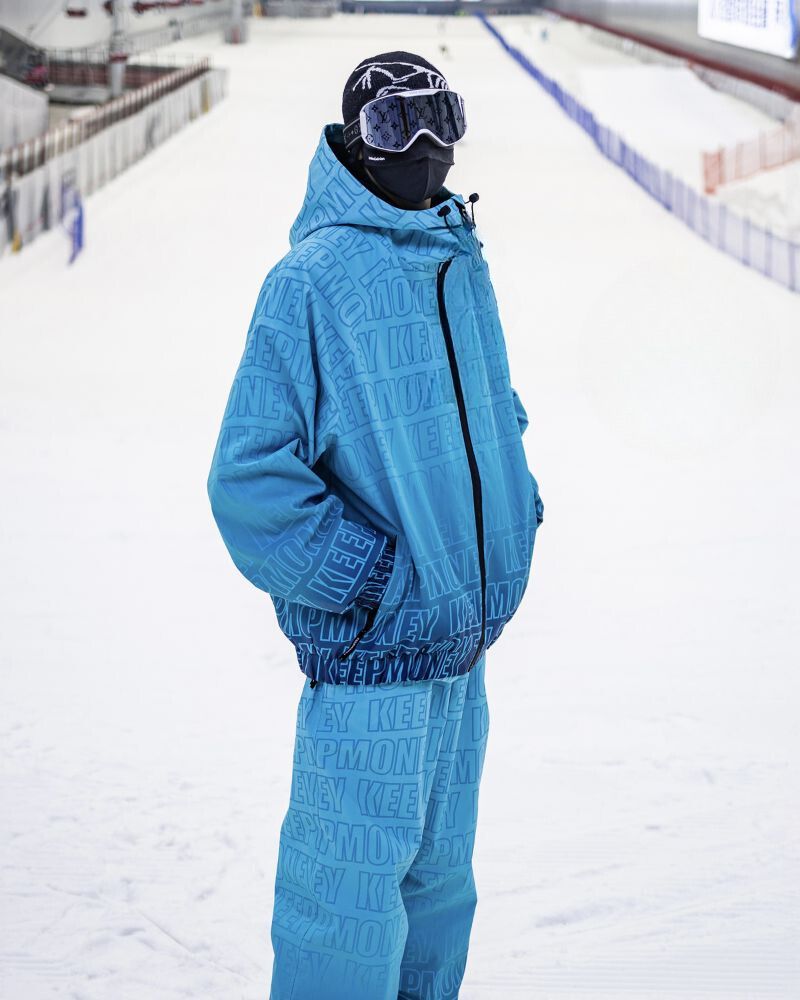 Ski Wear All Letters Thick Snow Suit -Unisex