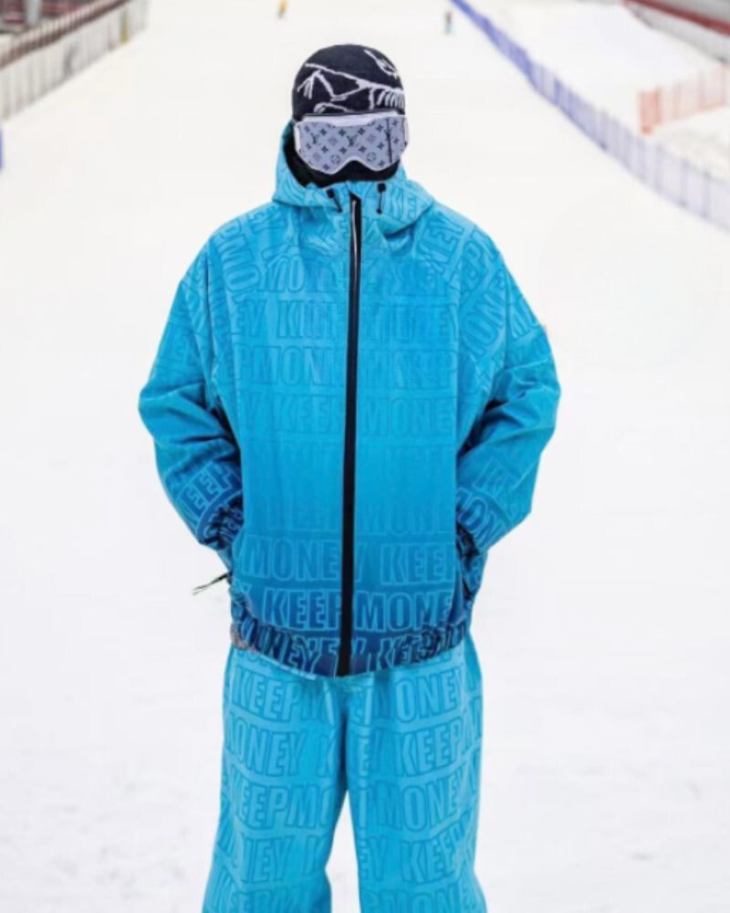 Ski Wear All Letters Thick Snow Suit -Unisex