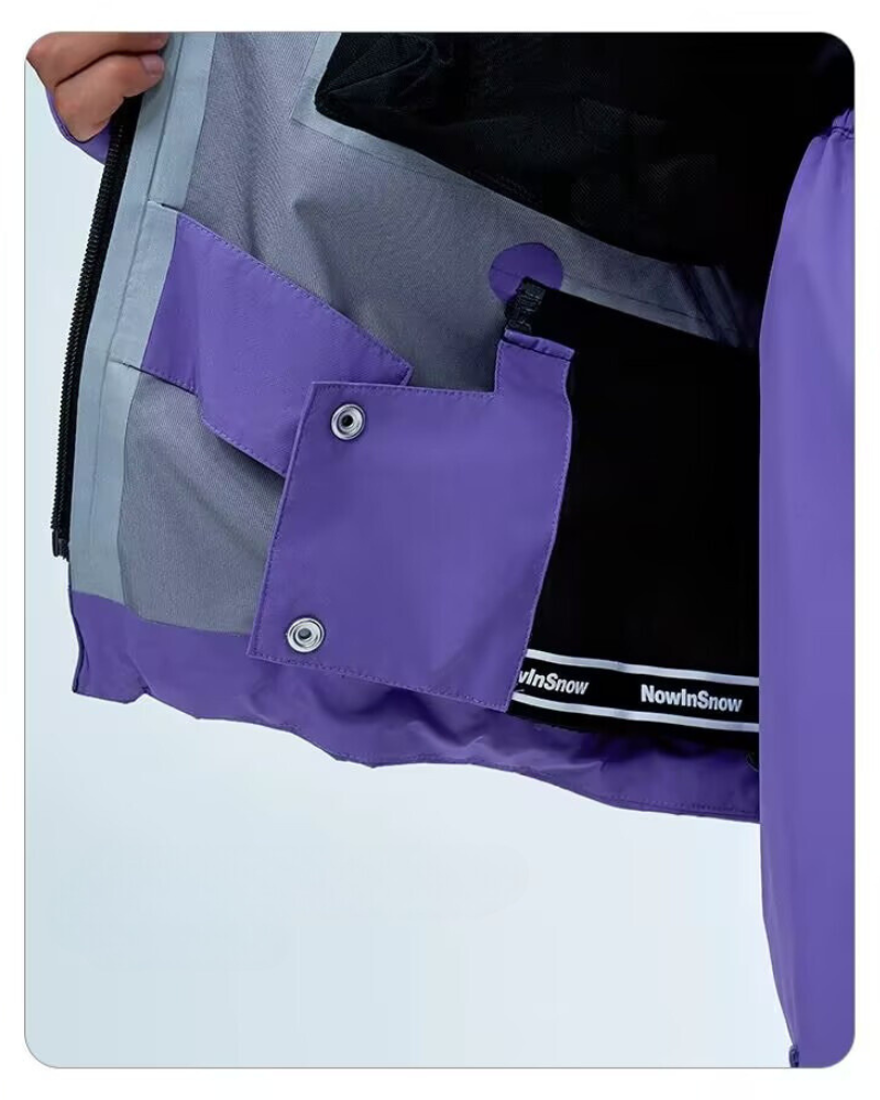 Ski Wear Color Block Snow Jacket&Pants Suit -Unisex