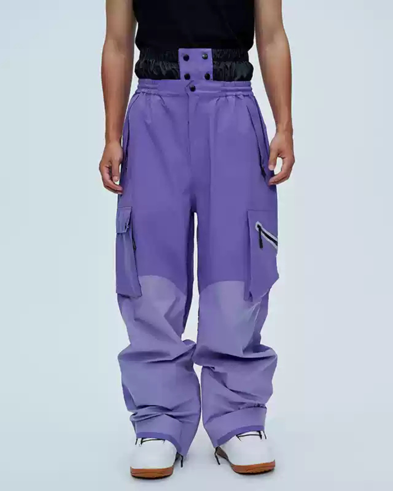 Ski Wear Color Block Snow Jacket&Pants Suit -Unisex