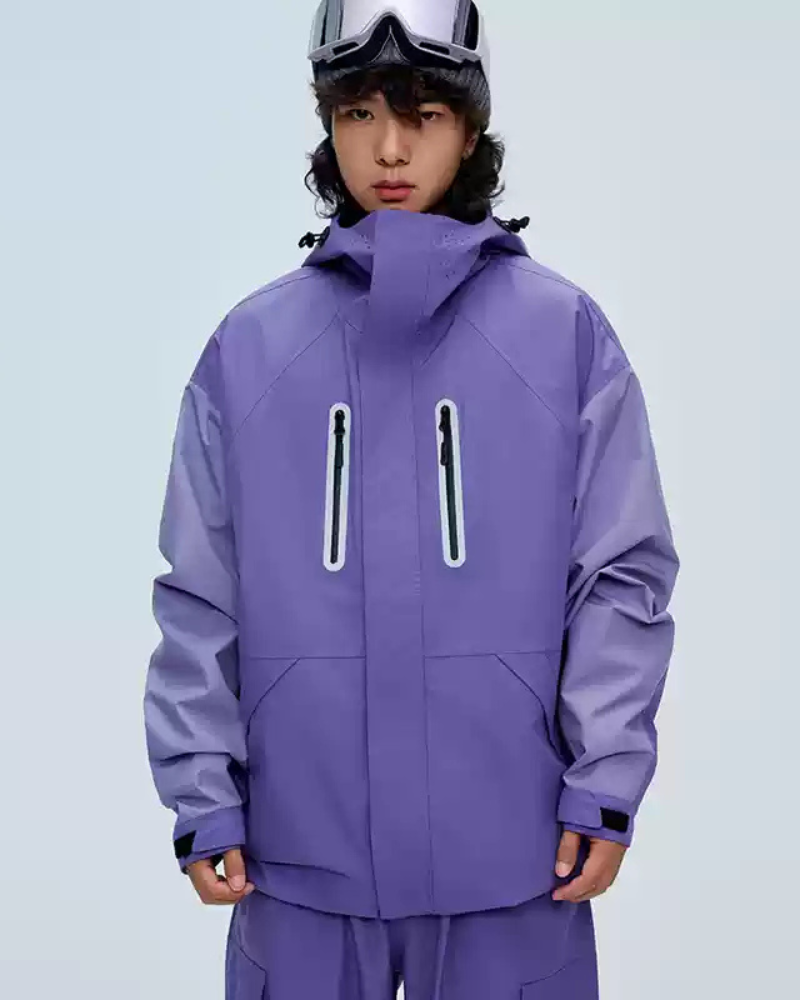 Ski Wear Color Block Snow Jacket&Pants Suit -Unisex