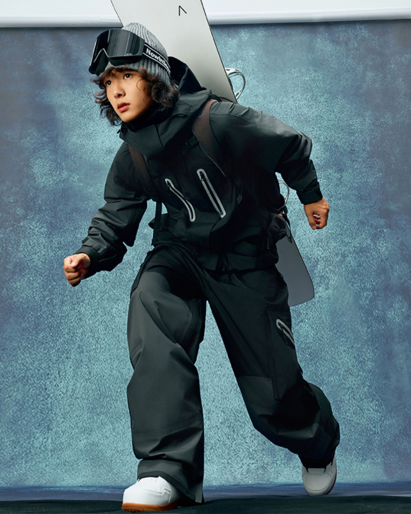 Ski Wear Color Block Snow Jacket&Pants Suit -Unisex