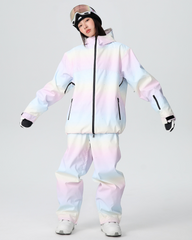 Ski Wear Rainbow Colors Snow Jacket&Pants Suit - Women's