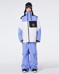 Ski Wear Waterproof Cargo Snow Jacket&Bibs Suit -Unisex