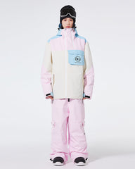 Ski Wear Waterproof Cargo Snow Jacket&Bibs Suit -Unisex
