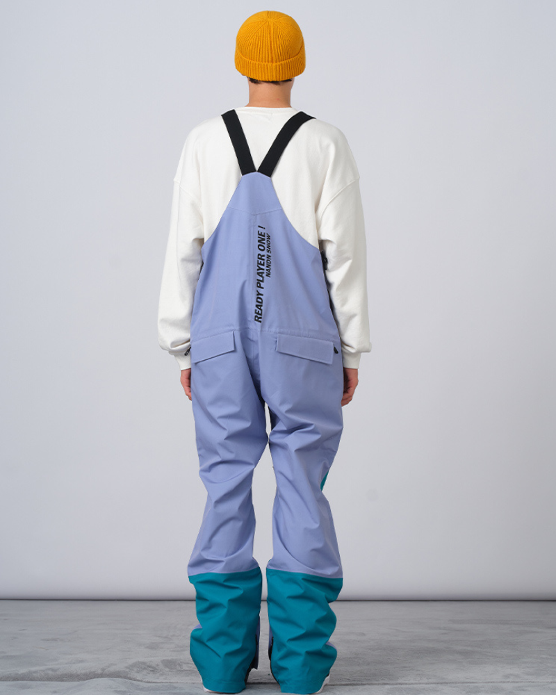 Ski Wear Snowboarding Color Block Ski Bibs -Unisex