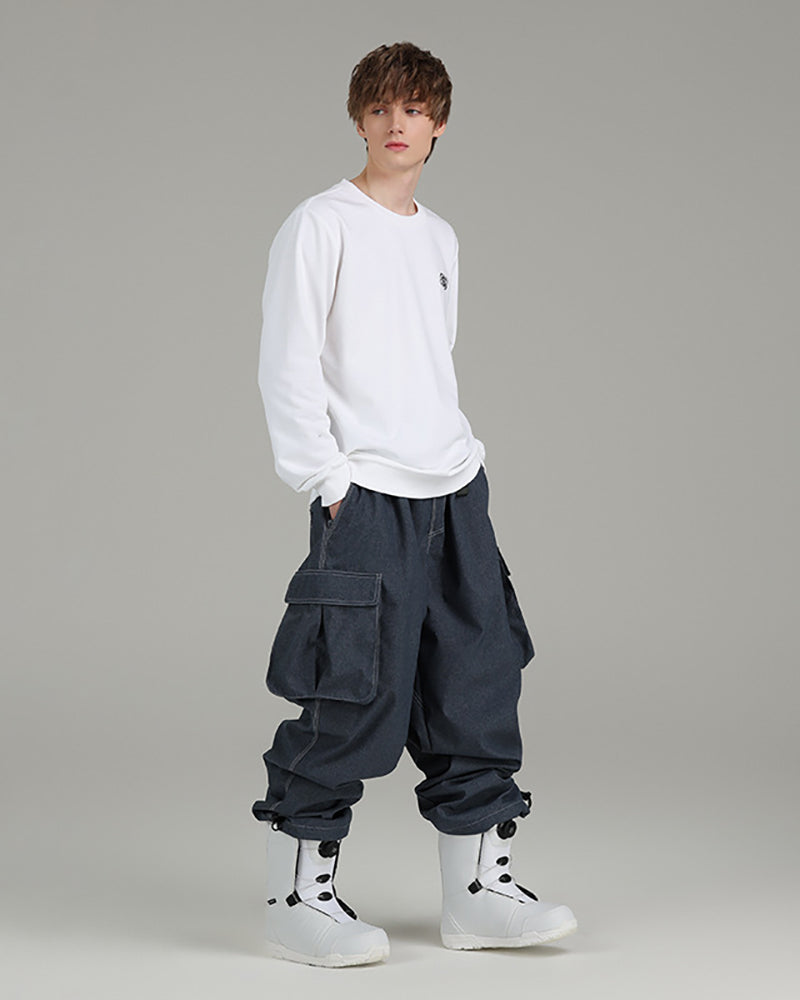 Ski Wear Snowboarding Denim Cargo Snow Pants -Unisex