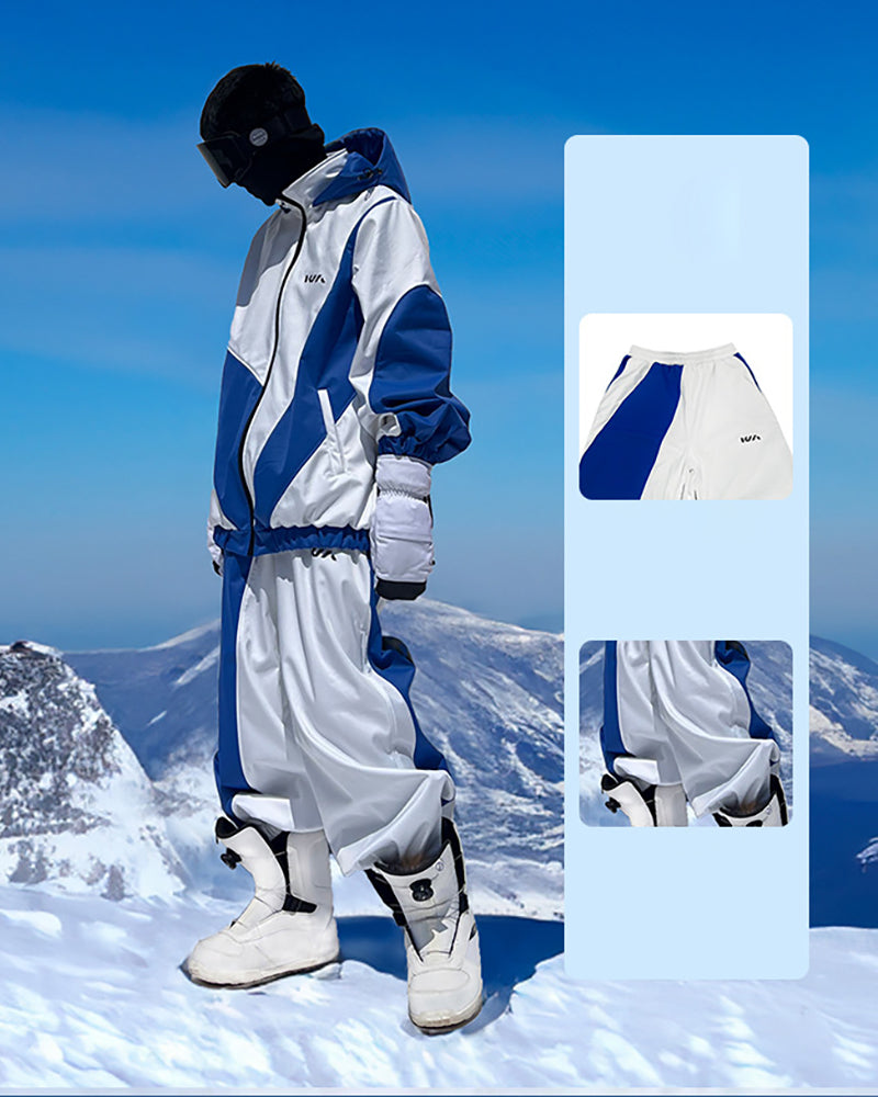 Ski Wear Patchwork Ski Jacket&Pants Suit -Unisex