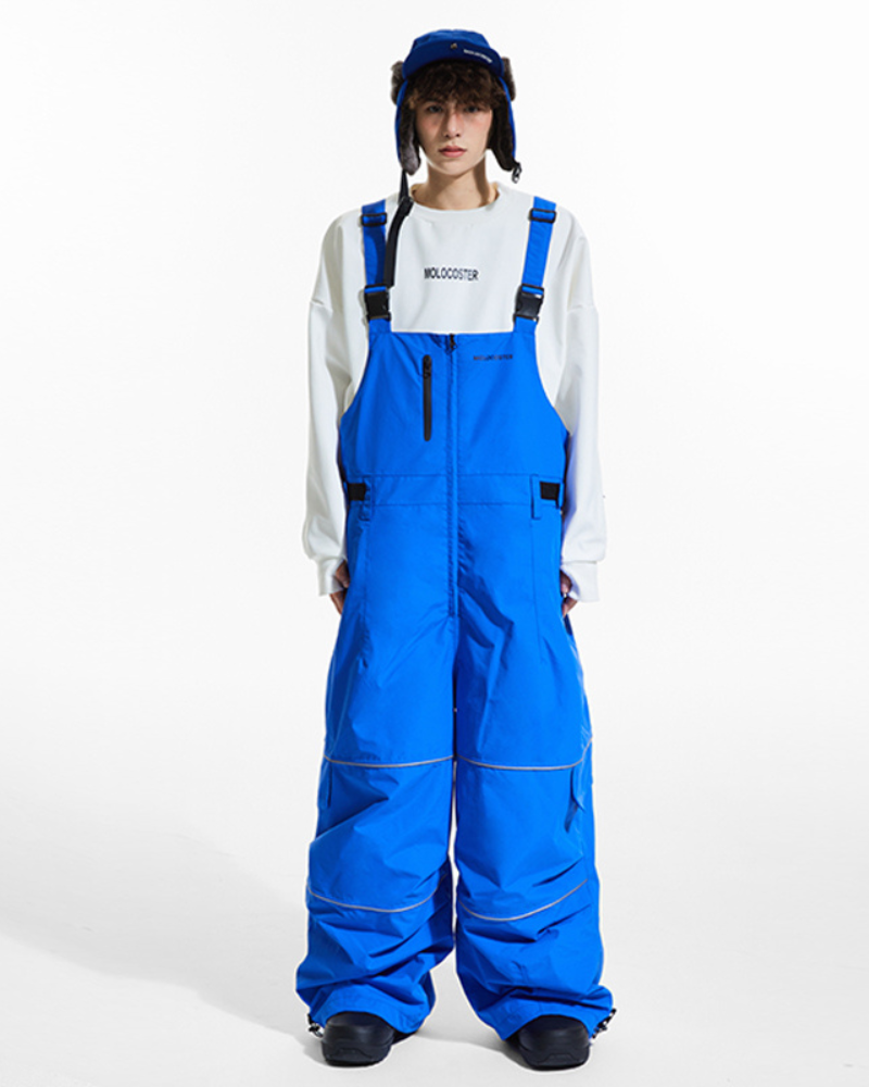 Ski Wear Snowboard Gear Reflective Stripe Ski Bibs - Unisex