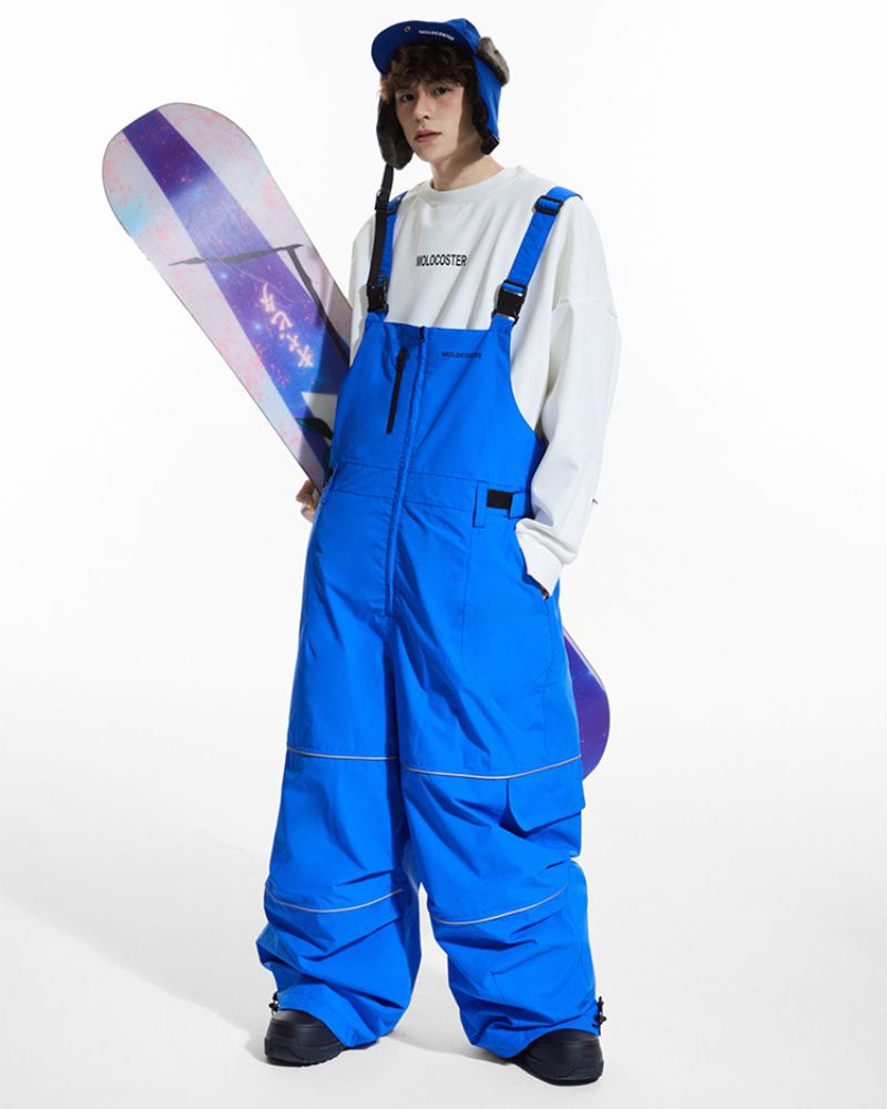 Ski Wear Snowboard Gear Reflective Stripe Ski Bibs - Unisex
