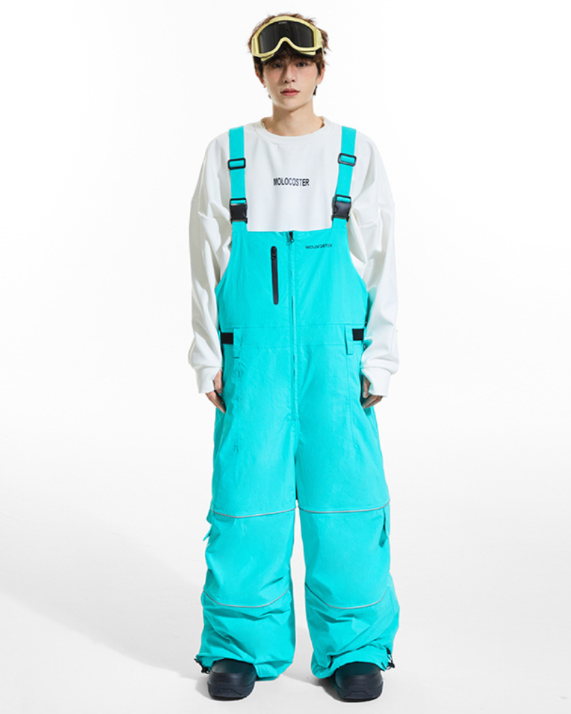 Ski Wear Snowboard Gear Reflective Stripe Ski Bibs - Unisex