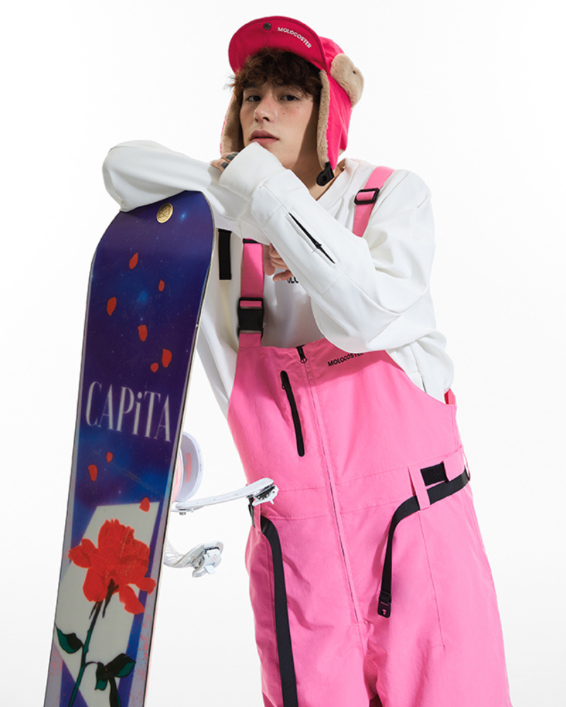 Ski Wear Snowboard Gear Reflective Stripe Ski Bibs - Unisex