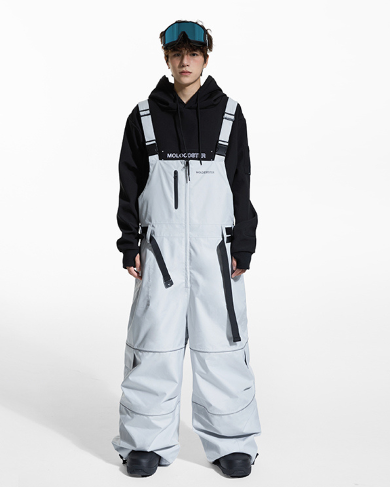 Ski Wear Snowboard Gear Reflective Stripe Ski Bibs - Unisex