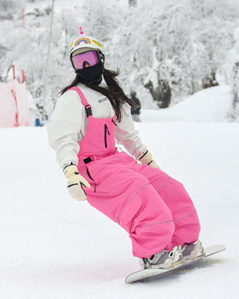 Ski Wear Snowboard Gear Reflective Stripe Ski Bibs - Unisex