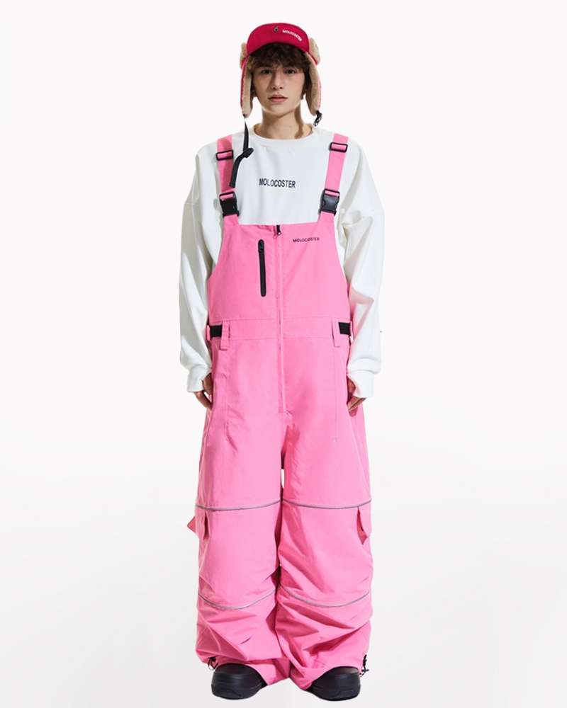 Ski Wear Snowboard Gear Reflective Stripe Ski Bibs - Unisex