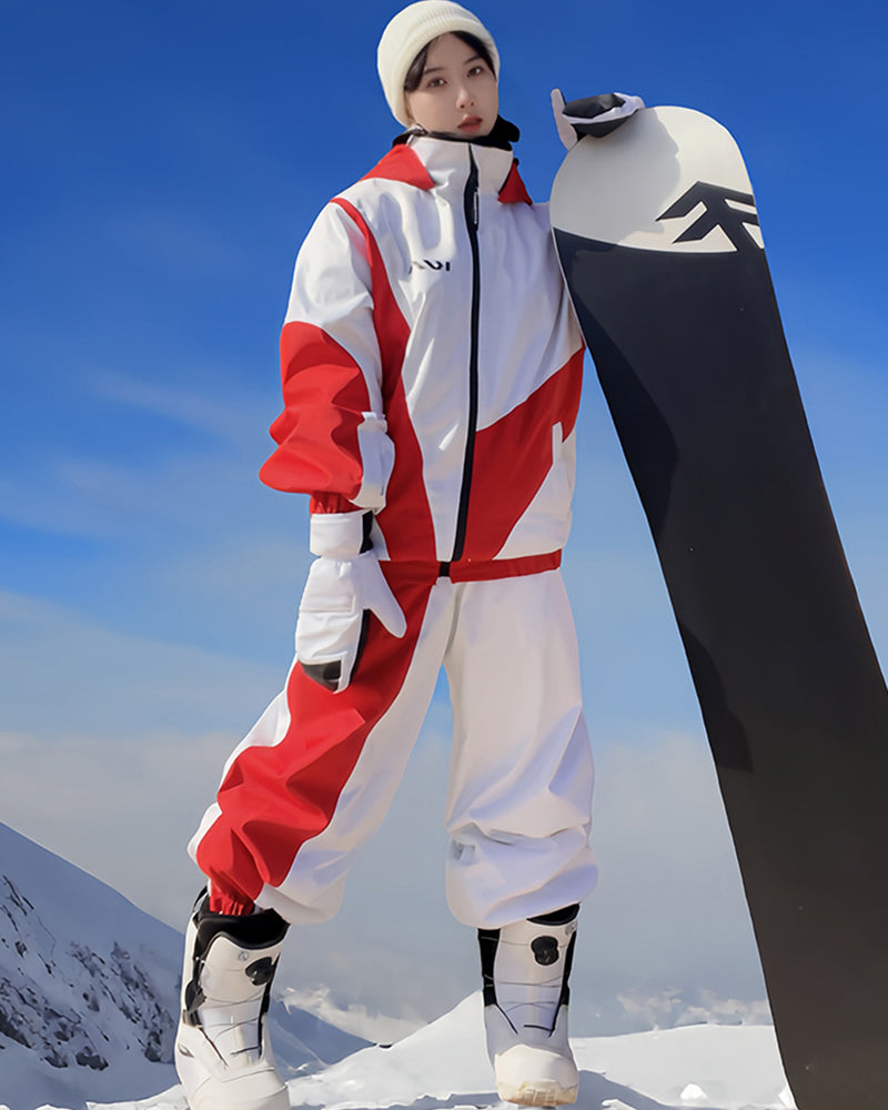 Ski Wear Patchwork Ski Jacket&Pants Suit -Unisex