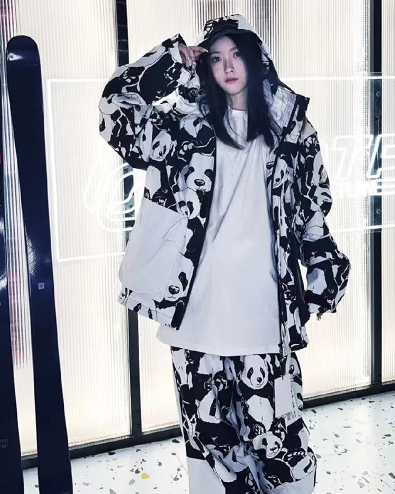 Ski Wear Panda Jacket&Bibs Snow Suit -Unisex (Single Unit Available)