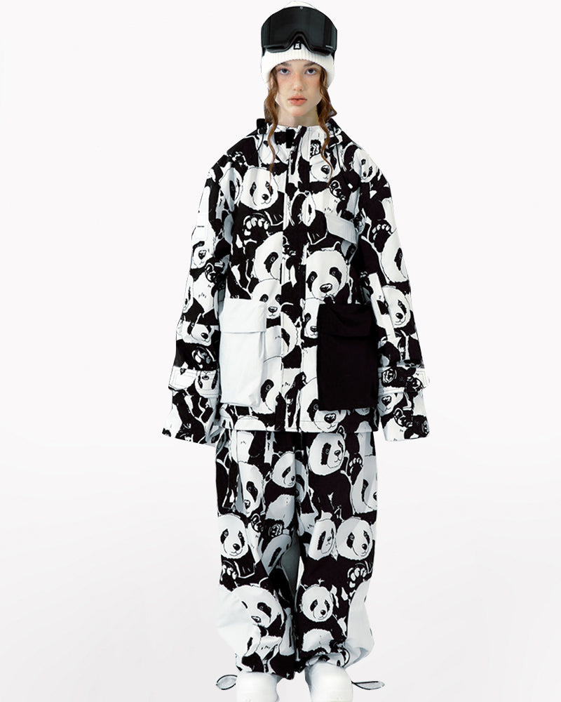 Ski Wear Panda Jacket&Bibs Snow Suit -Unisex (Single Unit Available)