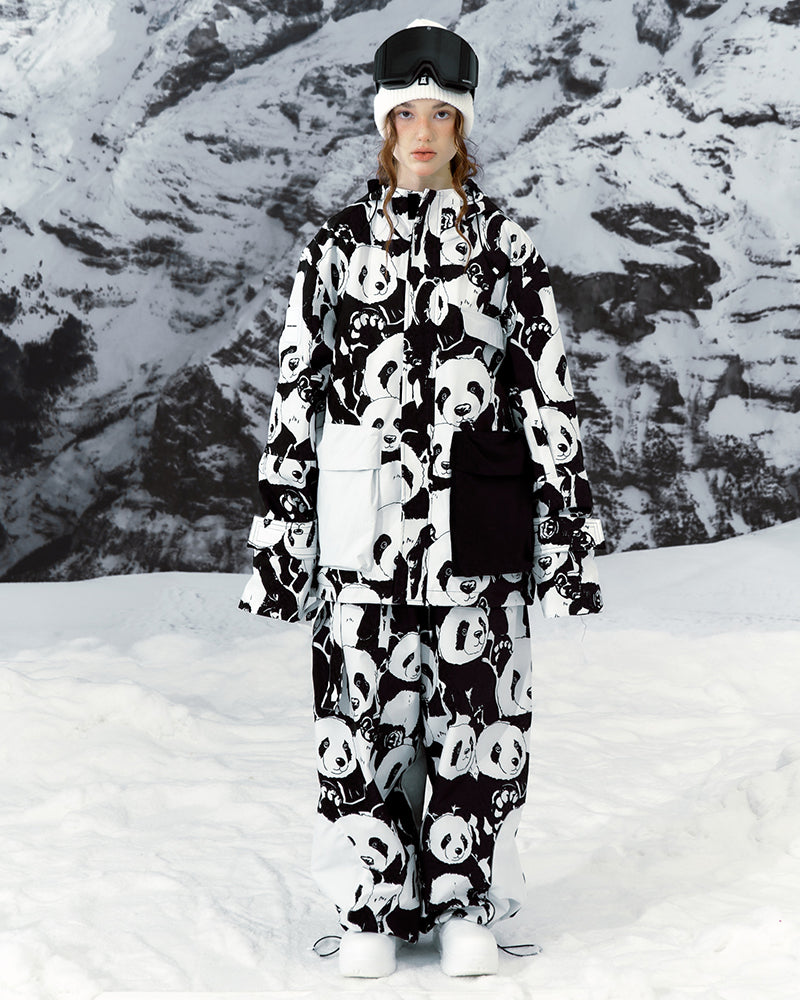 Ski Wear Panda Jacket&Bibs Snow Suit -Unisex (Single Unit Available)